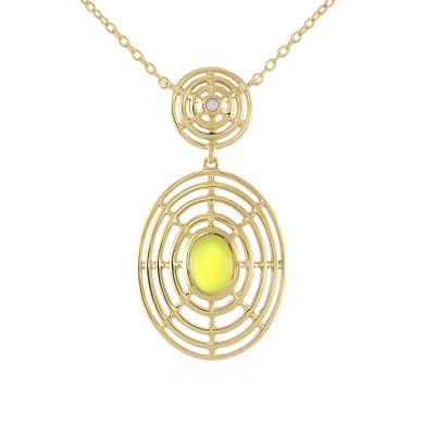 Yellow Agate Silver Necklace