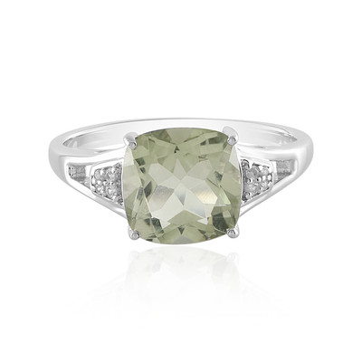 Green Amethyst Silver Ring