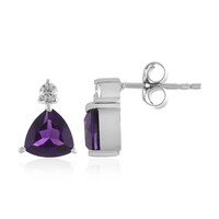 Zambian Amethyst Silver Earrings