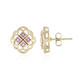 9K Ceylon Pink Sapphire Gold Earrings