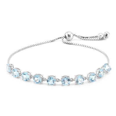 Amazon.com: PEORA London Blue Topaz 5-Stone Bracelet for Women 925 Sterling  Silver, Natural Gemstone, 5 Carats total Round Shape, 7 1/2 inches: Tennis  Bracelets: Clothing, Shoes & Jewelry