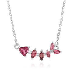 Pink Tourmaline Silver Necklace