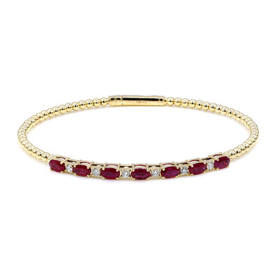 14K AAA Mozambique Ruby Gold Bangle (CIRARI)