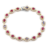 Burmese Ruby Silver Bracelet (Gems en Vogue)