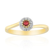 14K Red Beryl Gold Ring