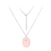 Pink Chalcedony Silver Necklace