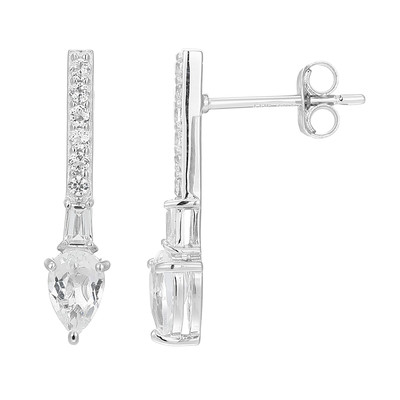 White Topaz Silver Earrings