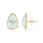 Aqua Chalcedony Silver Earrings