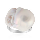 White Freshwater Pearl Silver Ring (TPC)