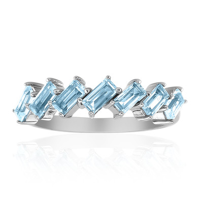 Swiss Blue Topaz Silver Ring