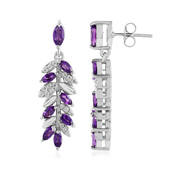 Siberian Amethyst Silver Earrings