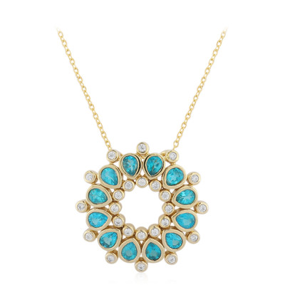 Neon Blue Apatite Silver Necklace (de Melo)