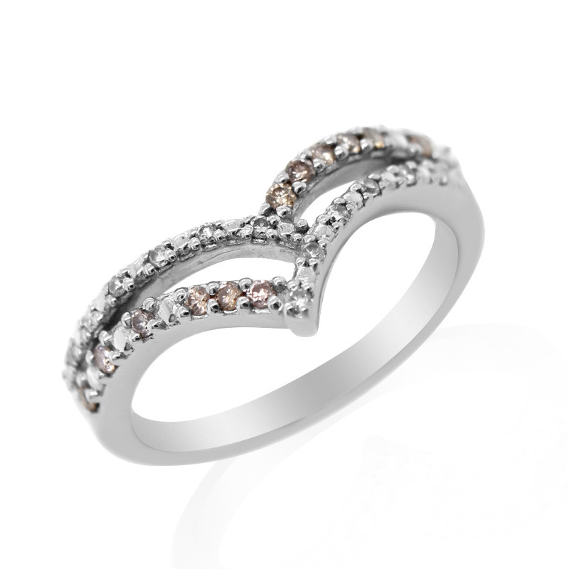 Lovely 0.15ct Diamond Wishbone 18ct Yellow Gold Eternity ring size N ~ US 6  3/4 | eBay