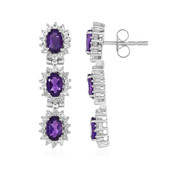 Zambian Amethyst Silver Earrings