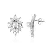 White Topaz Silver Earrings