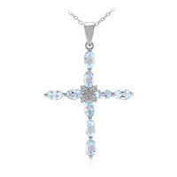 Sky Blue Topaz Silver Necklace