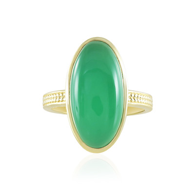 Green Chalcedony Silver Ring