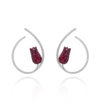 18K Burmese Ruby Gold Earrings (Estée Collection)