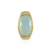 Aqua Chalcedony Silver Pendant