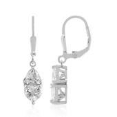 White Topaz Silver Earrings