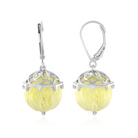 Golden Quartz Silver Earrings