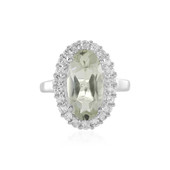 Green Amethyst Silver Ring