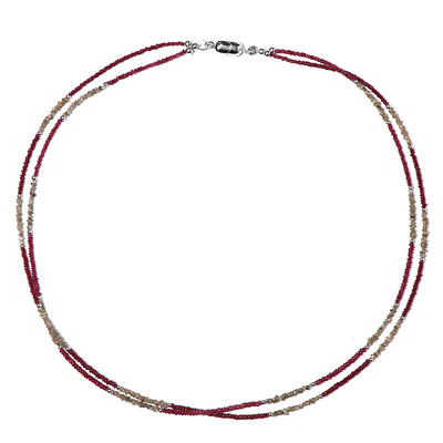 Madagascar Ruby Silver Necklace (Riya)