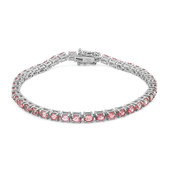 Pink Tourmaline Silver Bracelet