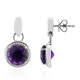 Zambian Amethyst Silver Earrings (Pallanova)