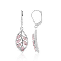 Nigerian Pink Tourmaline Silver Earrings