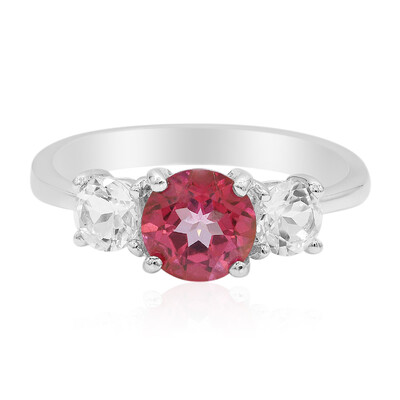 Pink Topaz Silver Ring