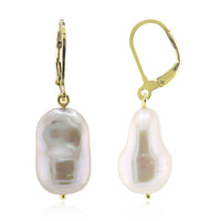 White Freshwater Pearl Silver Earrings (TPC)