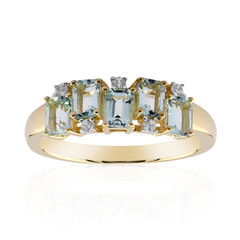 9K Nigerian Mint Green Beryl Gold Ring