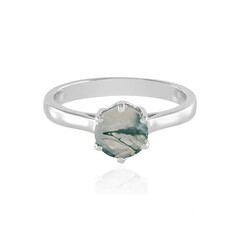 Moss Agate Silver Ring