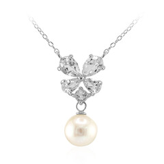 White Freshwater Pearl Silver Necklace