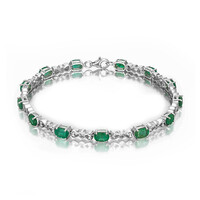 Zambian Emerald Silver Bracelet