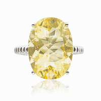 Yellow Fluorite Silver Ring