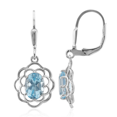 Sky Blue Topaz Silver Earrings