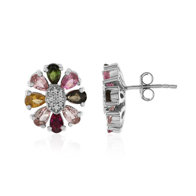 Fancy Tourmaline Silver Earrings