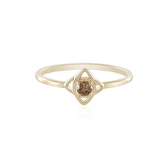 9K I2 Champagne Diamond Gold Ring