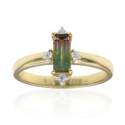 9K Bi Colour Tourmaline Gold Ring