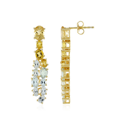 Yellow Beryl Silver Earrings