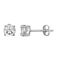 White Topaz Silver Earrings