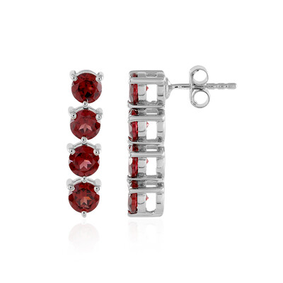 Mozambique Garnet Silver Earrings