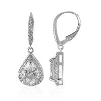 White Topaz Silver Earrings