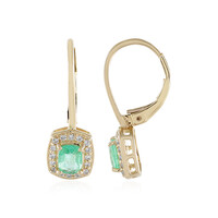 9K Colombian Emerald Gold Earrings