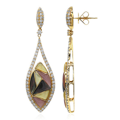 14K Mother of Pearl Gold Earrings (CIRARI)