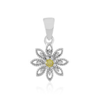 I3 Yellow Diamond Silver Pendant