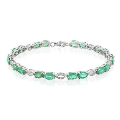 Zambian Emerald Silver Bracelet