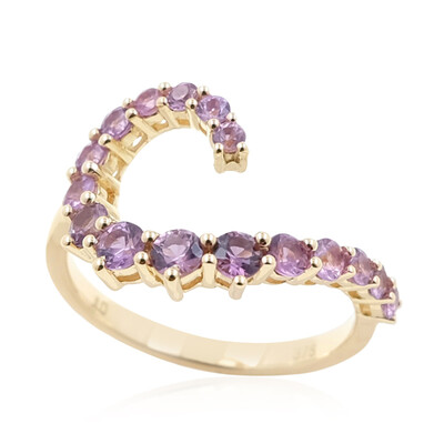 9K Unheated Ceylon Purple Sapphire Gold Ring